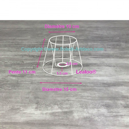 Little Carcass Lampshade Drum shape of 15 cm, Armature shape cone with 6 branches epoxy anticorrosive material, for E14