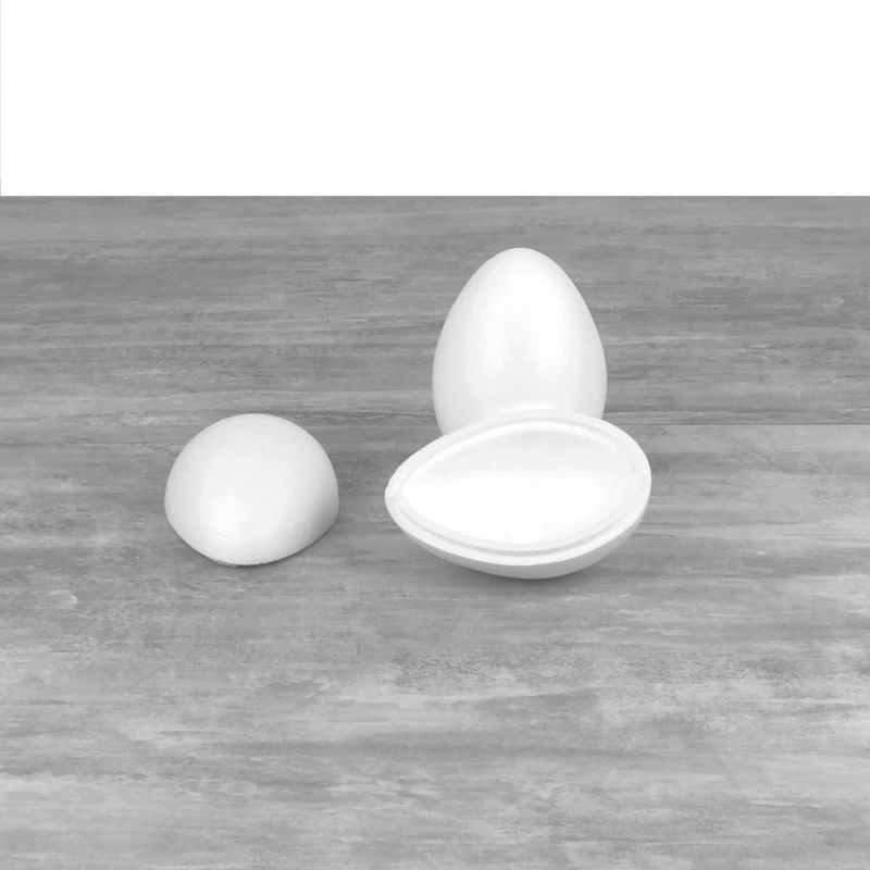 Set aus 2 Styropor Eiern, 16 cm, Durchmesser11 cm, trennbar, hohe Materialdichte