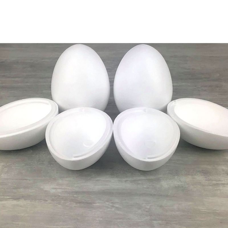 Lot de 4 Oeufs polystyrène de 21 cm de haut, Séparables, Styropor blanc densité supérieure