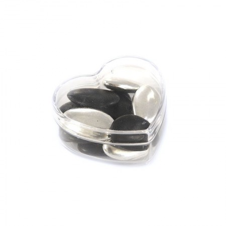Lot de 3 Boites contenants dragées en plastique forme Coeur, Longueur 6 cm