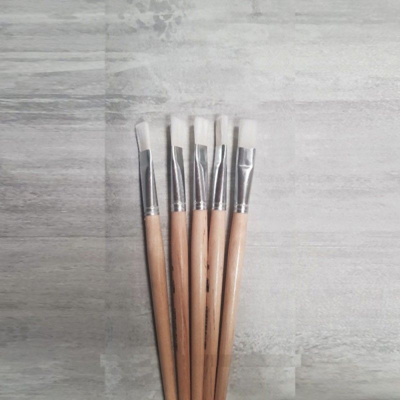 Lot de 5 Pinceaux plats en poils synthétiques largeur 16 mm, Taille 16