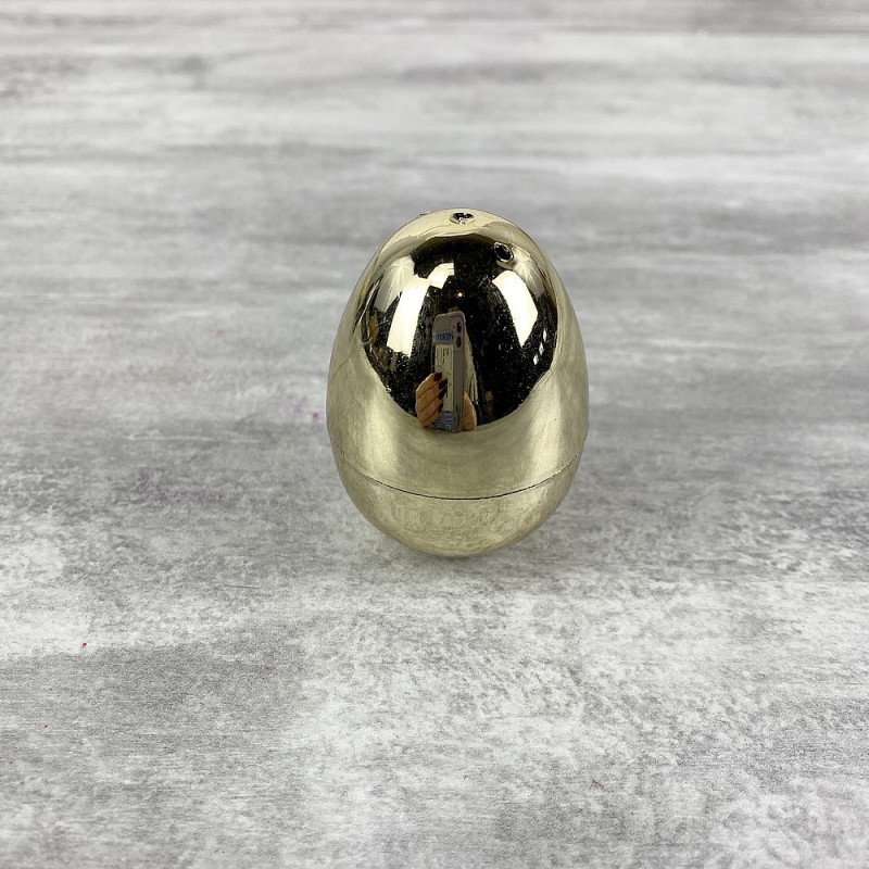 Oeuf en plastique doré, hauteur 6 cm, séparable à charnière, pâques