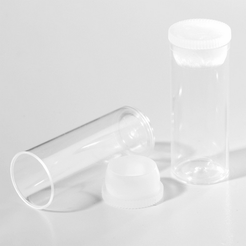 Lot de 5 Tubes vides avec bouchon, ø 20 mm haut 50 mm, contenant 10 ml