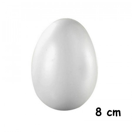 Lot de 10 Oeufs en plastique blanc, 8cm de haut, à décorer, avec trou de suspension, non séparables