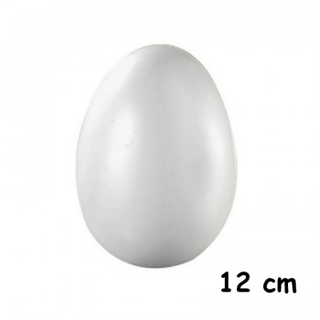 Lot de 5 Oeufs en plastique blanc, 12cm de haut, à décorer, avec trou de suspension, non séparables
