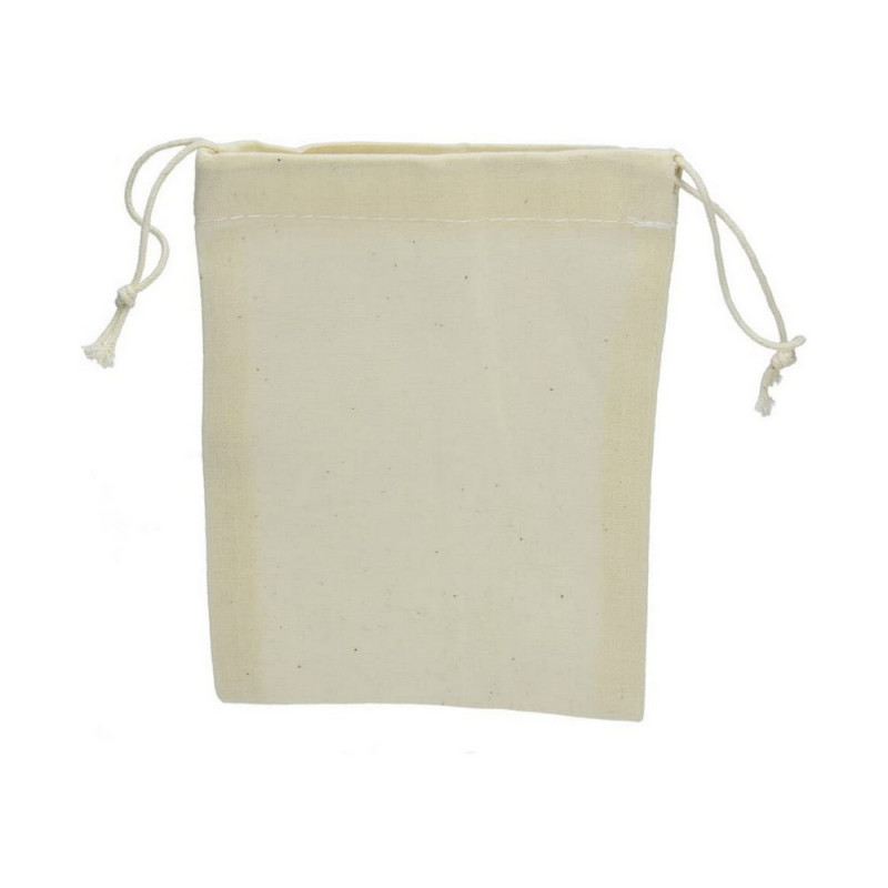 Lot de 10 Pochons en coton naturel, 15 x 10 cm, avec cordon de serrage, 105gr/m²