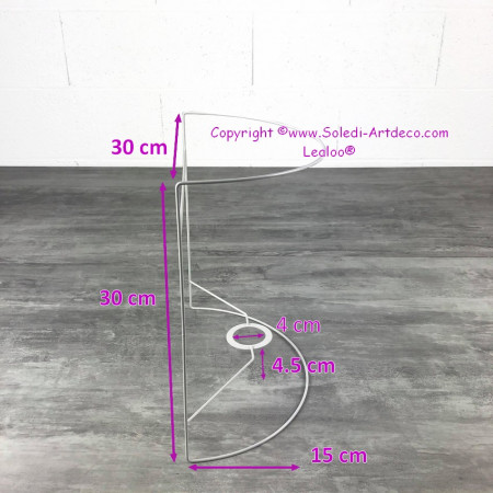 Carcasse Applique Demi-Rond murale 30x30 cm, en epoxy anticorrosion, pour E27, à décorer