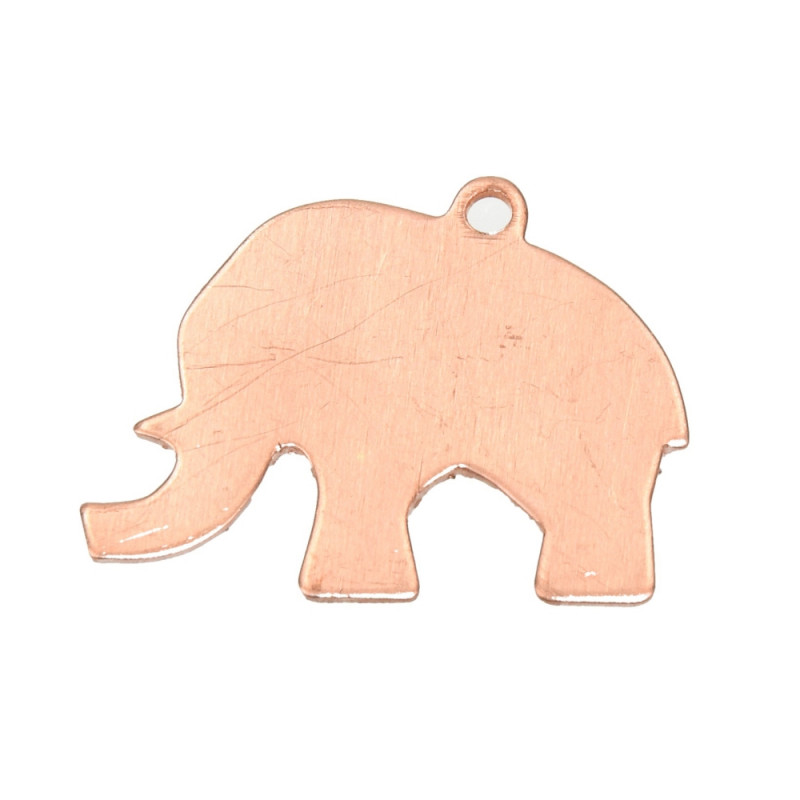 Lot de 10 Pendentifs en cuivre éléphant, 1 trou, ébauche 35 x 25 mm, pour émaillage