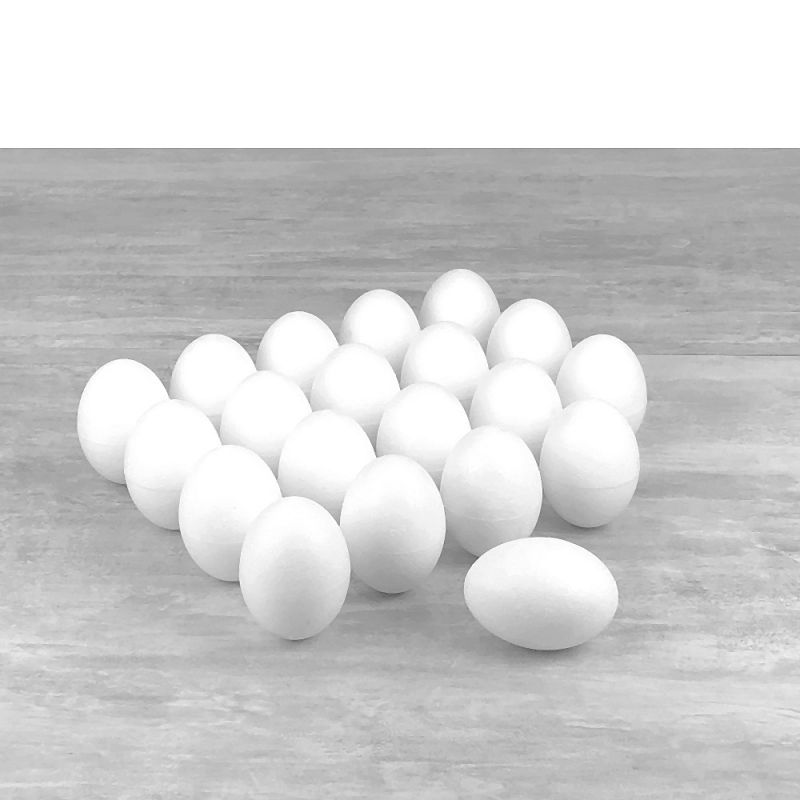 Lot de 30 Oeufs de poule de 6 cm de haut en polystyrène plein, densité supérieure, à décorer pour Pâques