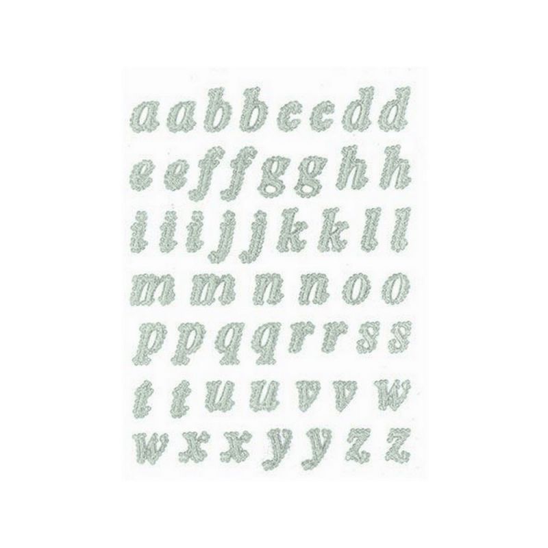 53 selbstklebende Kleinbuchstaben in 3D-Spitze, Repositionierbare Alphabet-Dekoration für jede glatte Unterlage