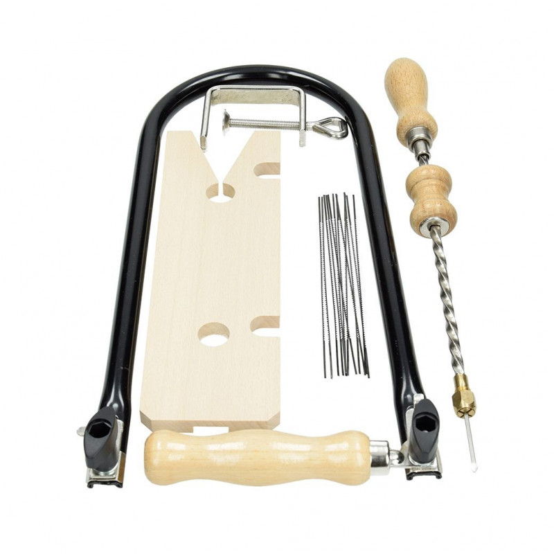 Laubsäge Garnitur, 5-teilg, 13 x 28,5 cm, Starter-Kit zum Holz schneiden