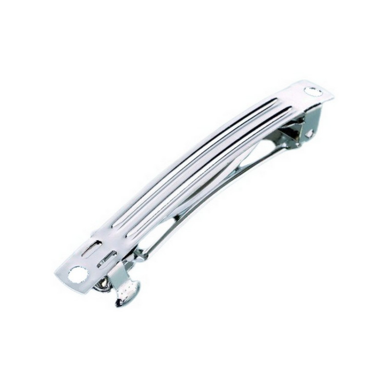 Grande Barrette pour cheveux, 10 cm de long, à customiser, Pince argentée à customiser