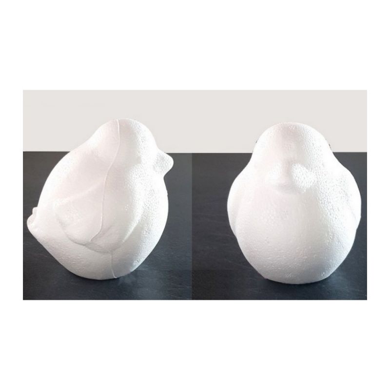 Oiseau dodu en polystyrène, hauteur 10 cm, Diamètre 8 cm