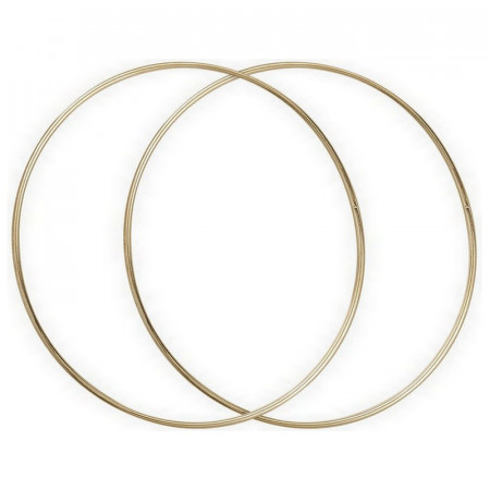 Lot de 2 Grands Cercles métalliques doré ancien, diam. 50 cm pour abat-jour, Anneaux epoxy Attrape rêves