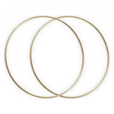 Lot de 2 Cercles métalliques doré ancien, diam. 40 cm pour abat-jour, Anneaux epoxy Attrape rêves