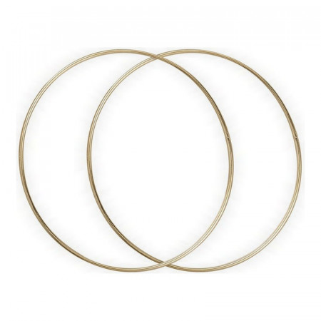Lot de 2 Cercles métalliques doré ancien, diam. 30 cm pour abat-jour, Anneaux epoxy Attrape rêves