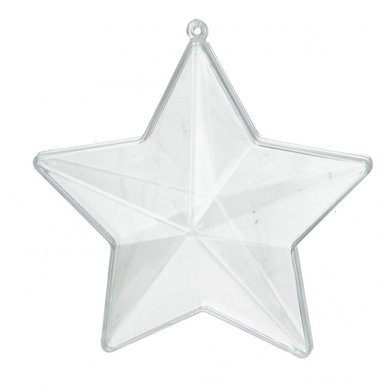 Petite étoile 3D plastique cristal alimentaire transparent, séparable, 8 cm, Contenant sécable à garnir