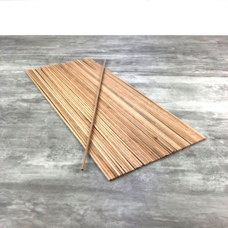 Gros lot de 50 petites Baguettes rondes en bois, Ø 4 mm, Tige de 0.50 m de long, Tourillon en bois de hêtre lisse