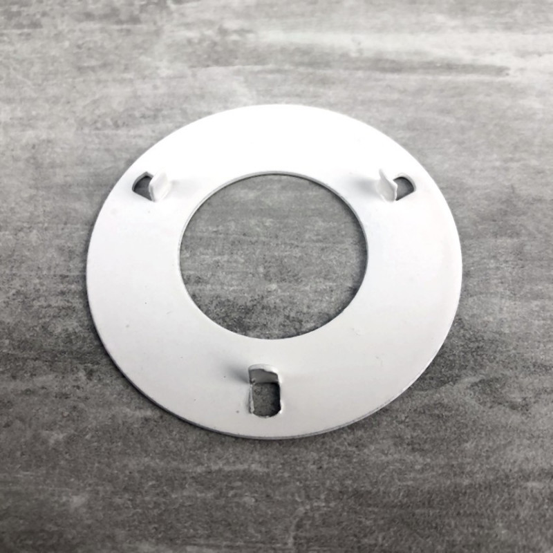 Lamp holder reduction from E27 to E14, in metal covered with white epoxy, with 3 lugs