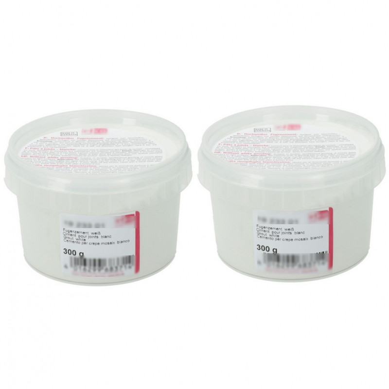 600 g weißer Zement für Mosaikfugen, 2x 300 g Packung, Pulver für Fliesen oder Mosaikfugen