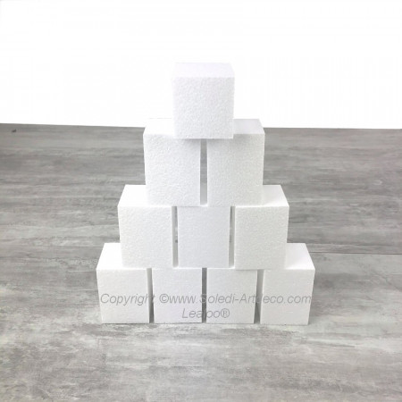 Lot 10 small polystyrene blocks, Height 7cm x 5x5 cm, to decorate