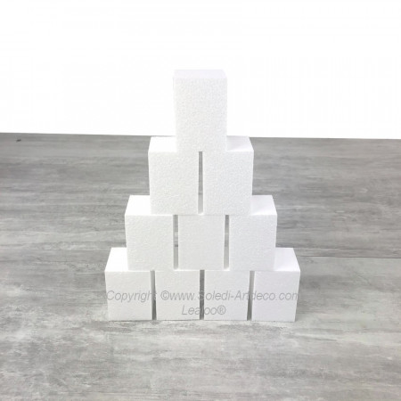 Lot 10 small polystyrene blocks, Height 7cm x 5x5 cm, to decorate