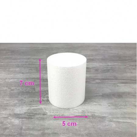 Lot de 10 petits cylindres en polystyrène, haut. 7 cm, diam. 5 cm, Dummies en Styropor blanc, à décorer