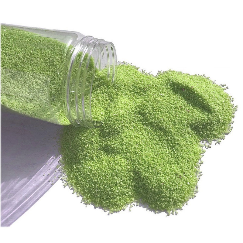 Lot de 800 gr de Gravillon décoratif coloré Vert pomme, de 1 mm à 2 mm, pour Déco de table, Bougeoir, Vase