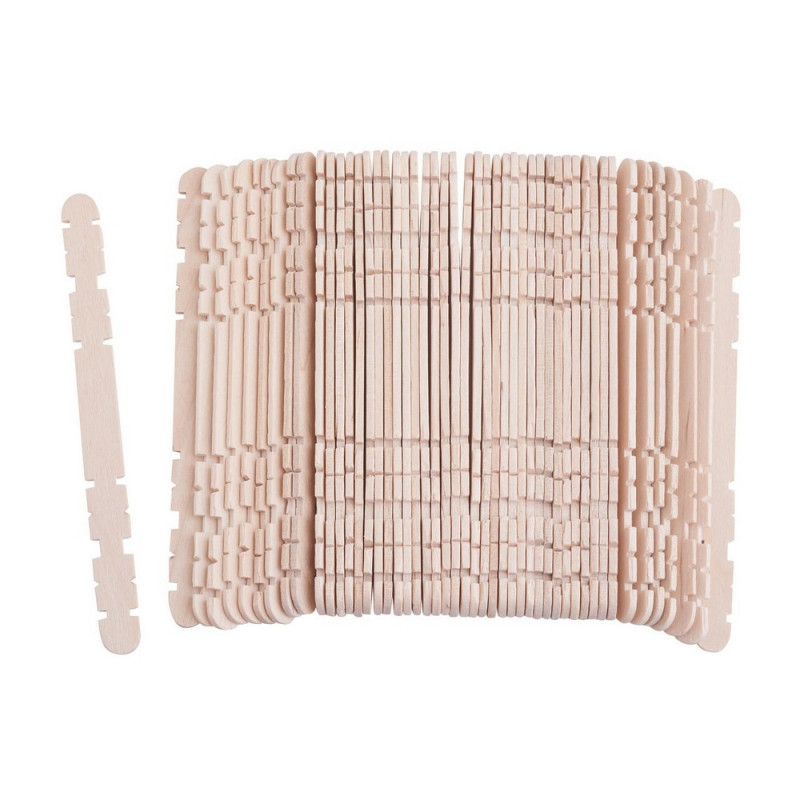 Lot de 100 Bâtonnets de construction en bois, type batonnet à glace, bois brut non traité, 11,5 cm x 1 cm