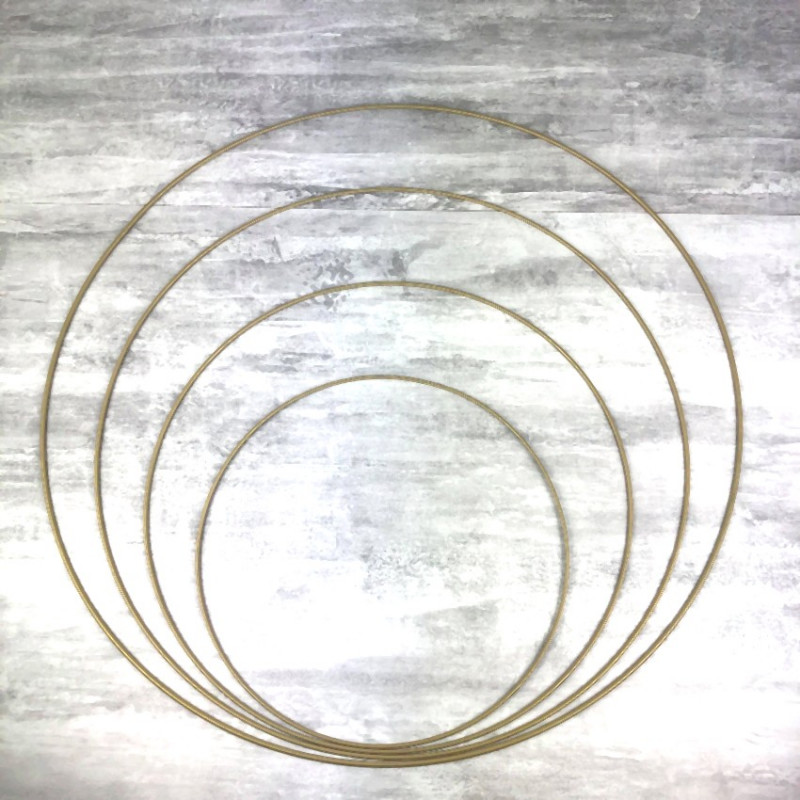 Set aus 4 grosse Antikgold Drahtringen Durchmesser 30 cm bis 60 cm für Lampenschirm, Epoxidringe für Traumenfänger