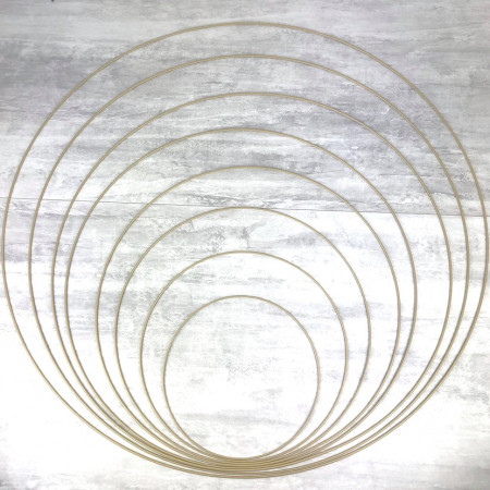 Set aus 5 grosse antikgold Drahtringen Durchmesser 30 cm bis 100 cm für Lampenschirm, Epoxidringe für Traumenfänger