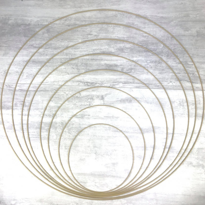 Set aus 5 grosse antikgold Drahtringen Durchmesser 30 cm bis 100 cm für Lampenschirm, Epoxidringe für Traumenfänger