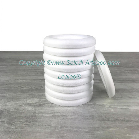 Lot de 10 Demi Anneaux de 15 cm en Polystyrène, Petite Couronne à dos plat