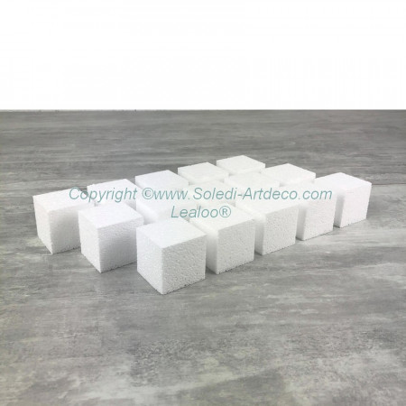 Gros lot 15 petits cubes 5x5x5 cm en polystyrène, minis Blocs en Styropor blanc à décorer
