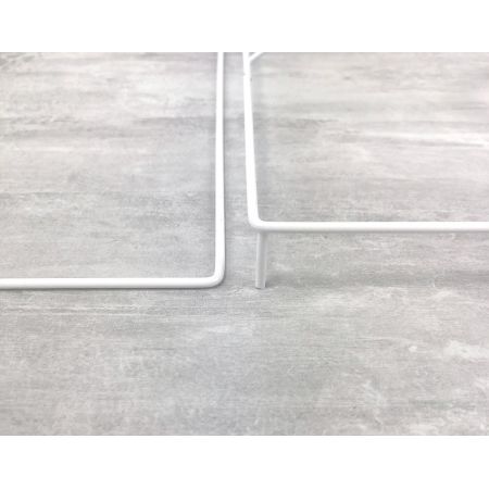 Set d'Ossature Carré avec pieds, 30cm pour abat-jour, Tête avec pieds et Cadre carrés en epoxy blanc, Douille E27