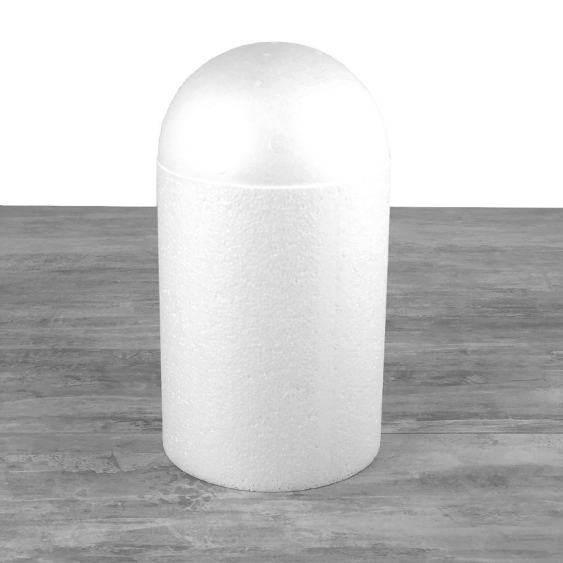 Grand Dôme en polystyrène, base Ø 15 cm, haut. 27.5cm, Cage à oiseaux en Styropor blanc densité Pro