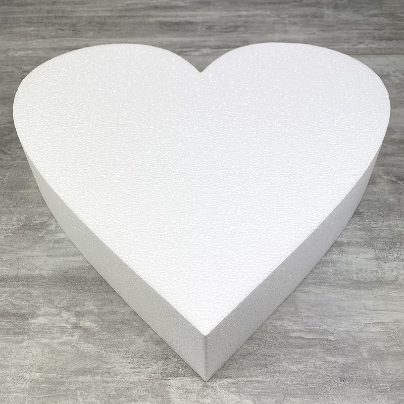 copy of Grand Socle plat Coeur 2D de 45 cm en polystyrène blanc, Largeur 45 cm x Epais. 7cm, 28 kg/ m3, pour centre de table