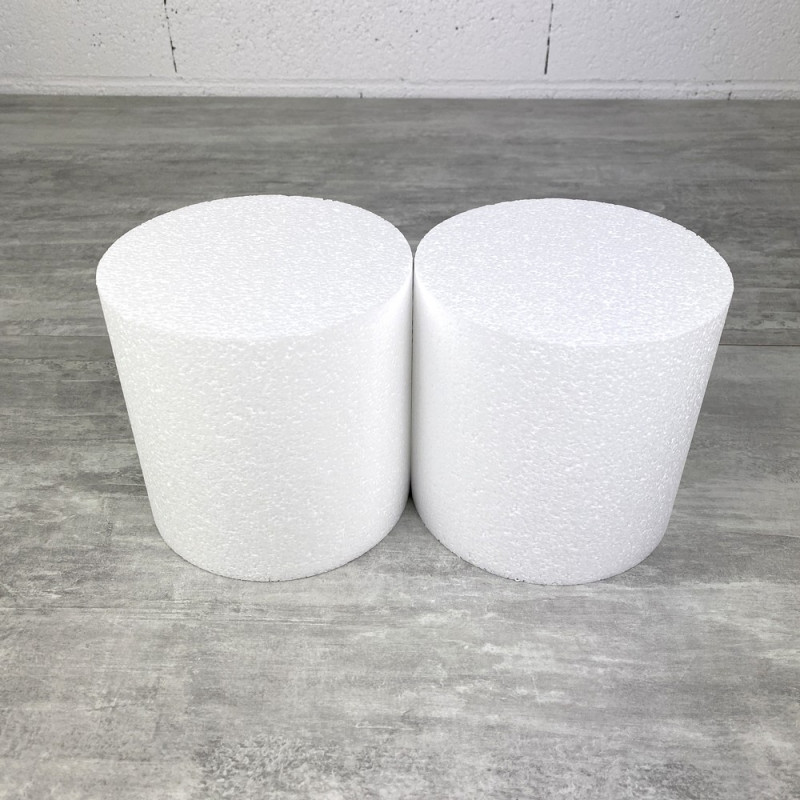 Lot de 2 Disques épaisseur 15 cm, diamètre 15 cm, polystyrène pro haute densité, 28 kg/ m3
