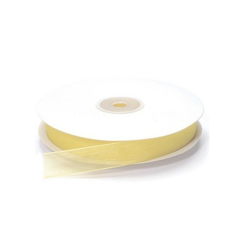Ruban Organza Crème, bordure brodée, largeur 15 mm, longueur 40 m, rouleau décoratif