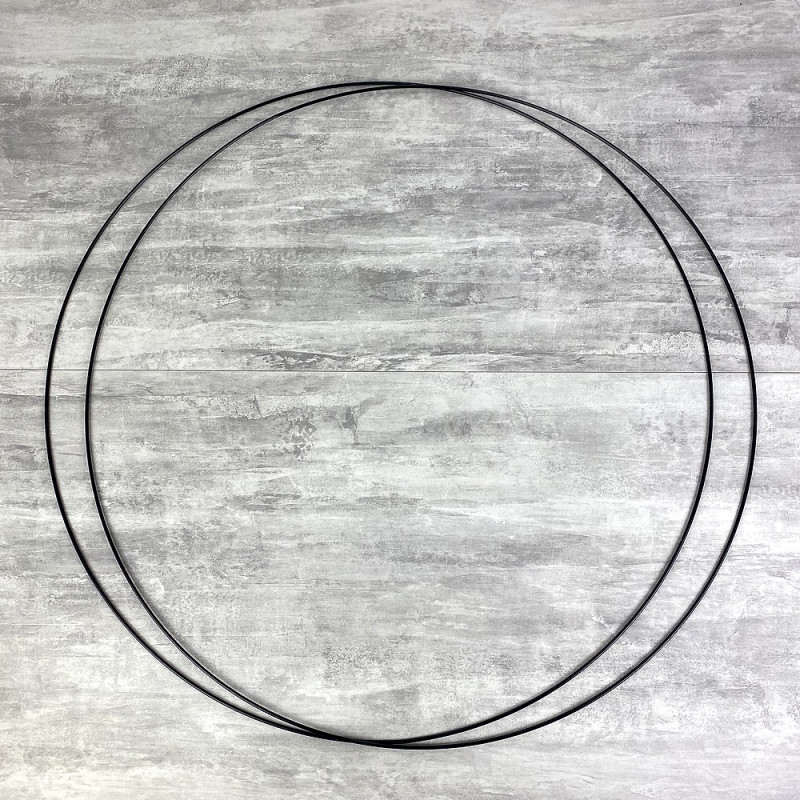 Lot de 2 Grands Cercles métalliques noir, diam. 80 cm pour abat-jour, Anneaux epoxy Attrape rêves