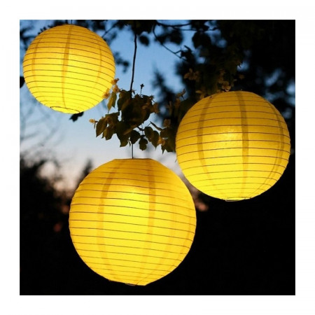 Lanterne Japonaise Jaune, Lampion boule Papier, 35 cm, à suspendre