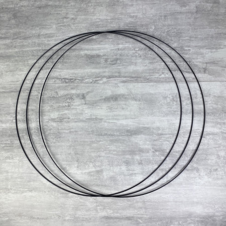 Set aus 3 grosse schwartz Metallringen Durchmesser 70 cm für Lampenschirm, Epoxidringe für Traumenfänger