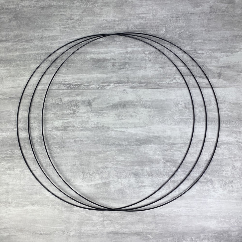 Set aus 3 grosse schwartz Metallringen Durchmesser 70 cm für Lampenschirm, Epoxidringe für Traumenfänger