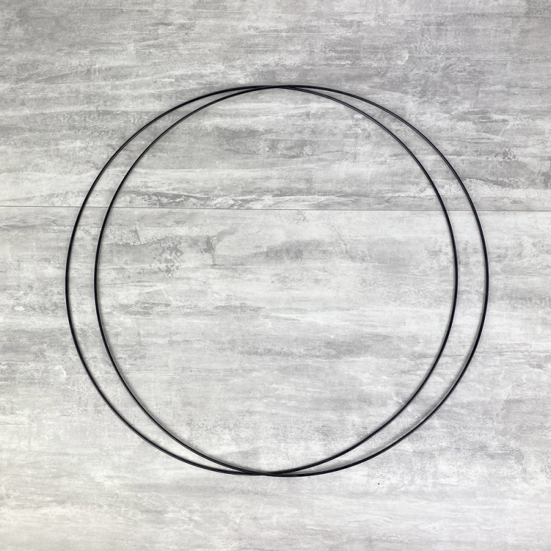 Lot de 2 Grands Cercles métalliques noir, diam. 60 cm pour abat-jour, Anneaux epoxy Attrape rêves