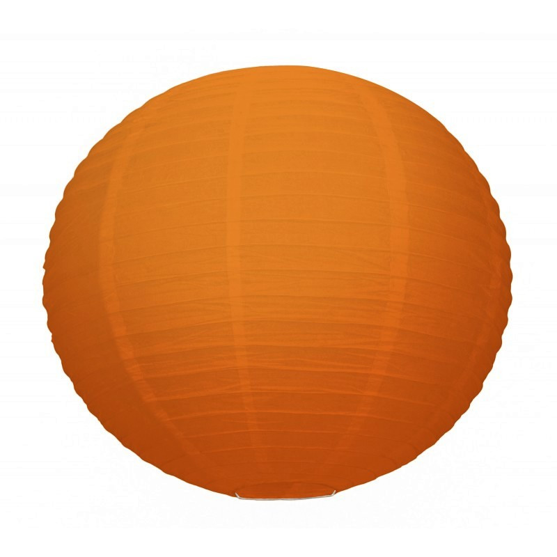 Große japanische Laterne Orange 50cm, chinesische Kugel Lampion XL, zum Aufhängen