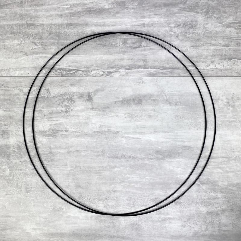 Lot de 2 Grands Cercles métalliques noir, diam. 50 cm pour abat-jour, Anneaux epoxy Attrape rêves