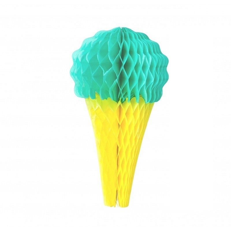 Honeycomb Green und Yellow Ice, H.20 cm, Sommer Dekoration für Baby-Dusche oder Geburtstag