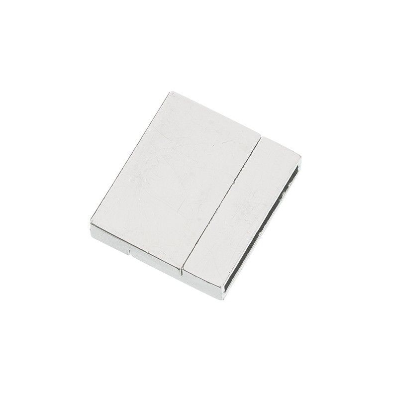 Magnetschließen Rechteck versilbert, 23,4 x 21,5 mm, Magnetverschluss für Armband