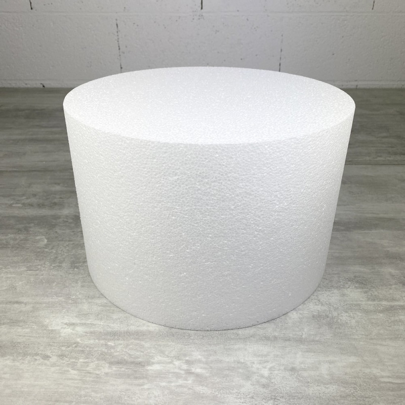 Polystyrene disk, thickness 20 cm, diameter 30 cm, high density 28 kg/m3