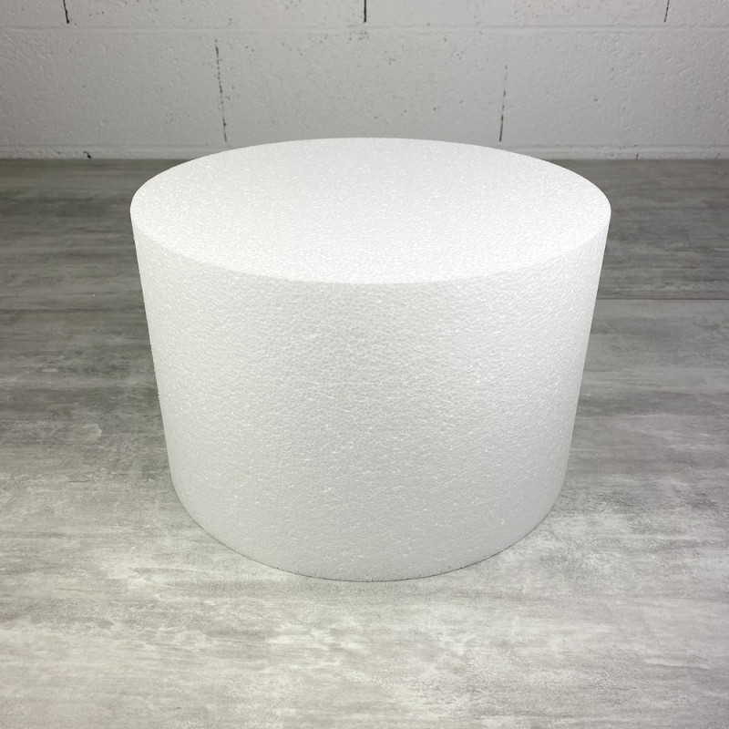 Styroporscheibe, Dicke 20 cm, 20 cm Durchmesser, hohe Materialdichte 28 kg/m3